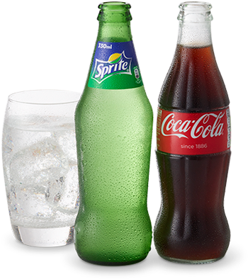 High Angle Picture Of Our Soft Drinks Selection On - Coca Cola Y Sprite (560x560), Png Download
