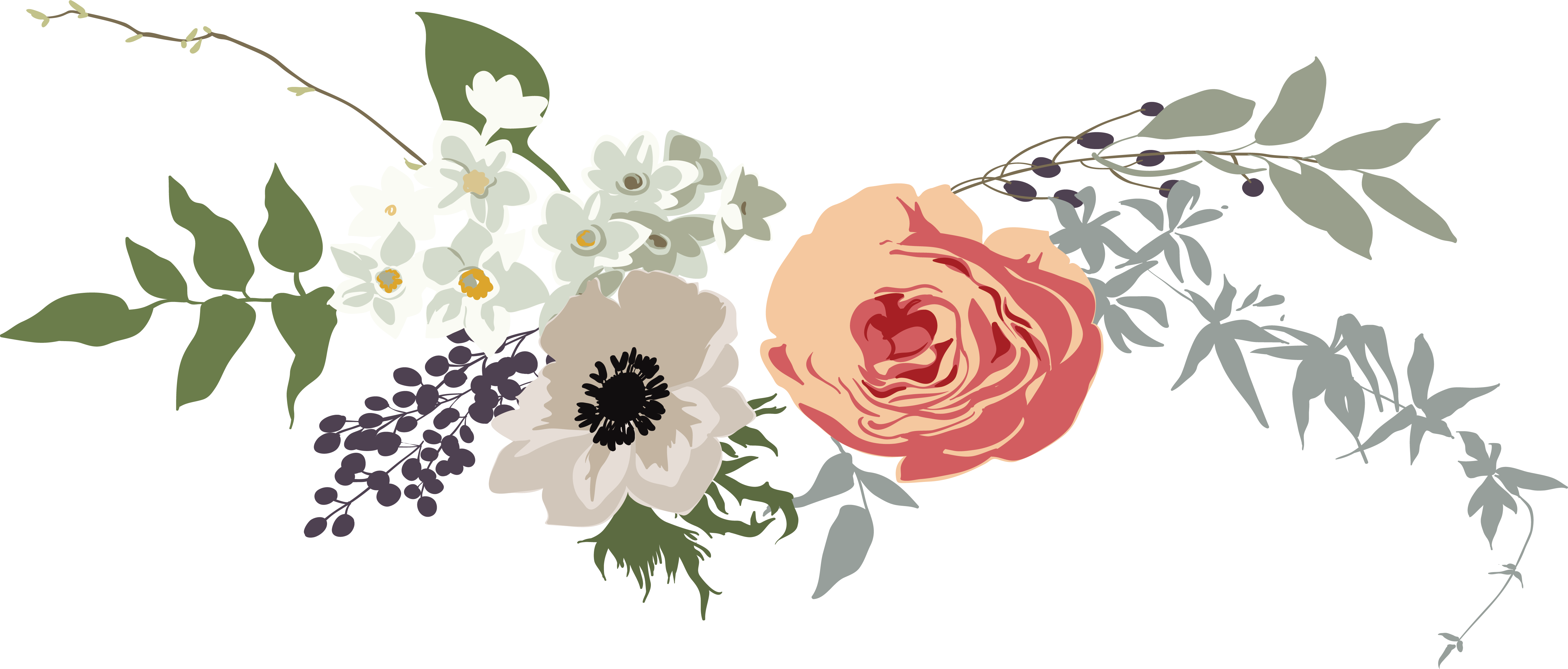 Rose Banner Png Banner Royalty Free Stock - Flower Png For Banner (5317x2271), Png Download