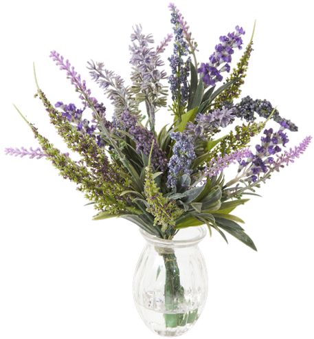 Silk Lavender In Petite Glass Vase • $11 - Vase (500x611), Png Download
