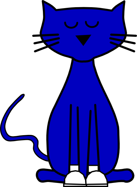Pete Cat Shoes Red Clip Art At Clipart - Clip Art Blue Cat (438x599), Png Download