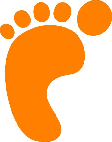 Black Footprint Clip Art At Clker Com Vector Clip Art - Foot Prints In The Sand Clip Art (468x596), Png Download