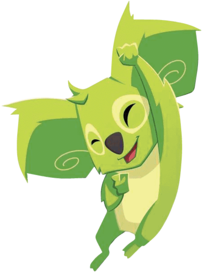 Green Jumping Koala (1000x1000), Png Download