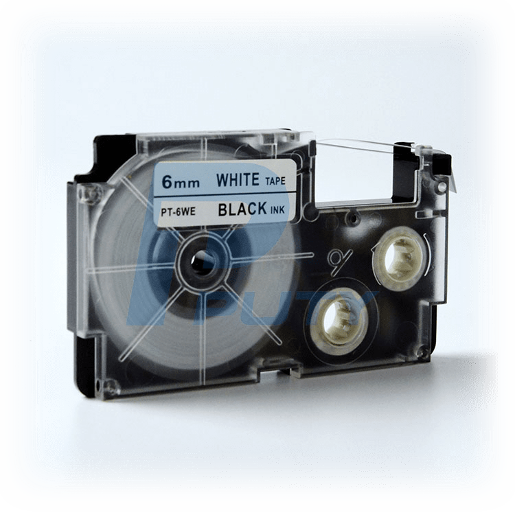 Compatible Black On White Xr-6we 6mm Label Tapes For - Label Printer (750x750), Png Download