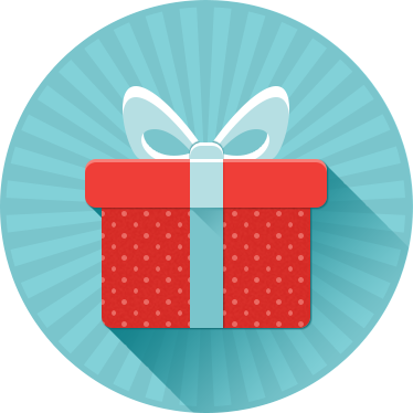 Birthday Present Clipart Turquoise Red - Present Png Icon (374x374), Png Download