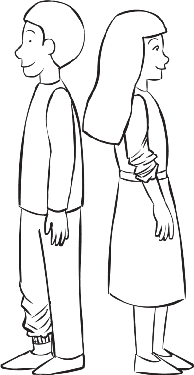 Back Two People Standing Back To Back, About To Play - Two People Standing Back To Back (1024x768), Png Download