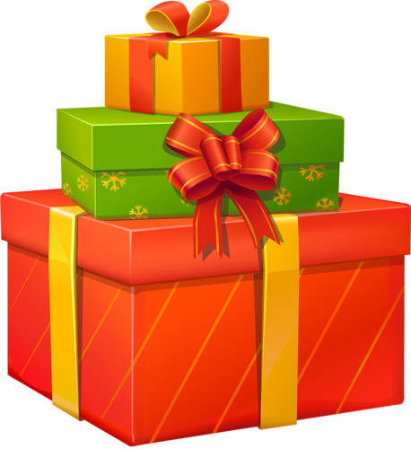 Christmas Presents, Christmas Gifts, Xmas, Birthday - Gift (458x500), Png Download