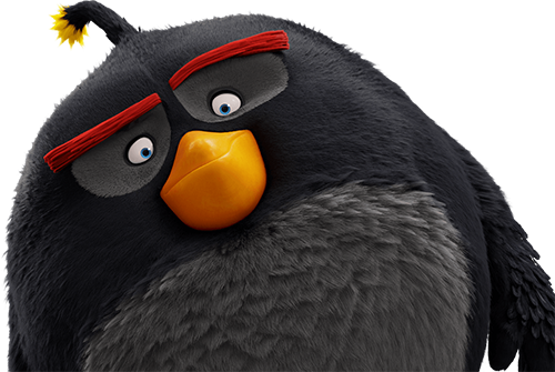 Angry Birds Negro 2016 - Storks And Angry Birds Movie Poster (500x335), Png Download
