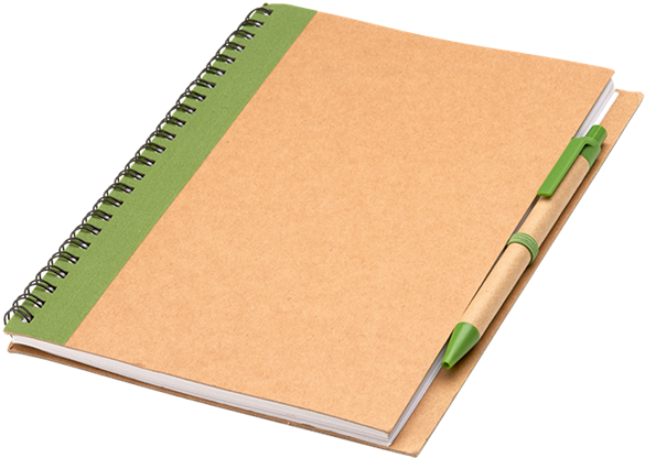 Picture Of Colour Accented Spiral Notebook With Pen - Notebook (600x600), Png Download
