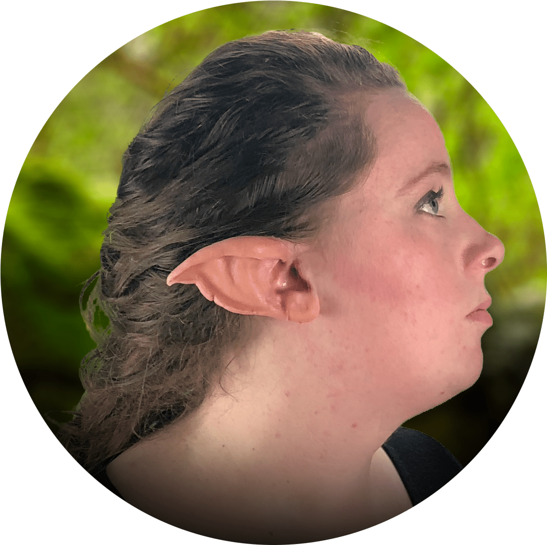 Elf Ears And Fx - Portrait Of A Woman In A Rose Dress (1128x1128), Png Download