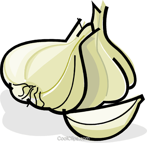Garlic Cloves Royalty Free Vector Clip Art Illustration - Garlic Clip Art (480x465), Png Download