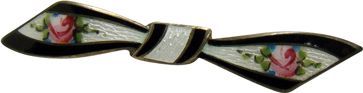 Sterling And Enamel Bow Tie Pin With Black And White - Coin Purse (737x737), Png Download