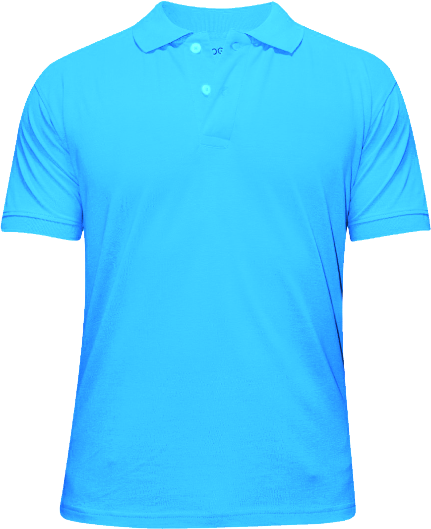 Lightblue Polo Shirt Front - Light Blue Polo T Shirt Front And Back (906x1200), Png Download