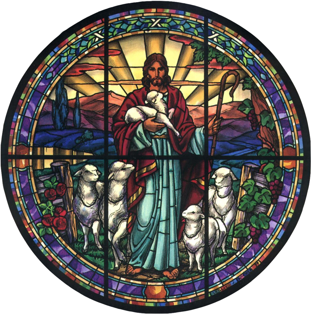 Good Shepherd Window - Stained Glass (1000x1049), Png Download