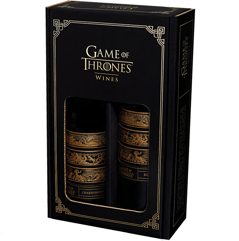 Game Of Thrones Pinot Noir & Chardonnay Gift Pack - Box (1000x1000), Png Download