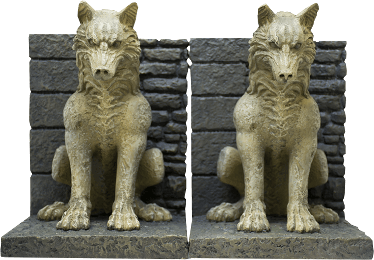 Direwolves-bookends - Direwolf Bookends (762x530), Png Download