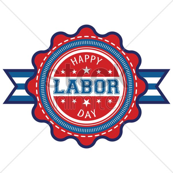 Happy Labor Day Label V矢量图形 (600x600), Png Download