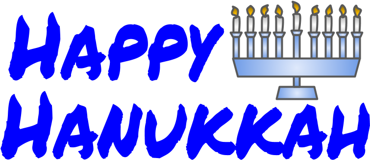 Happy Hanukkah, Blue Letters, Menorah, Png (816x1056), Png Download