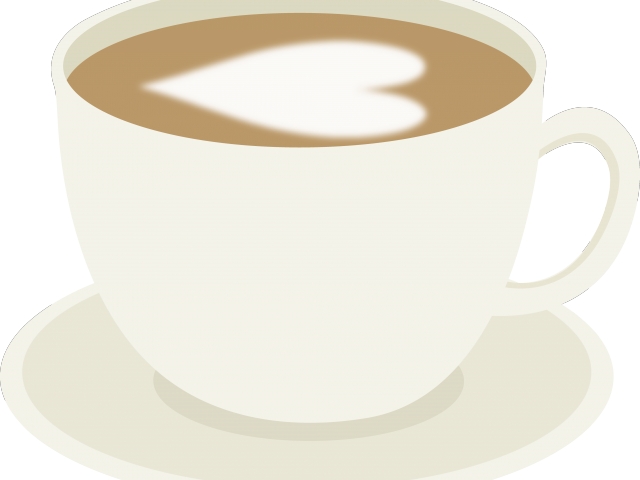 Tea Clipart Pink Coffee Cup - Coffee On Plate (640x480), Png Download