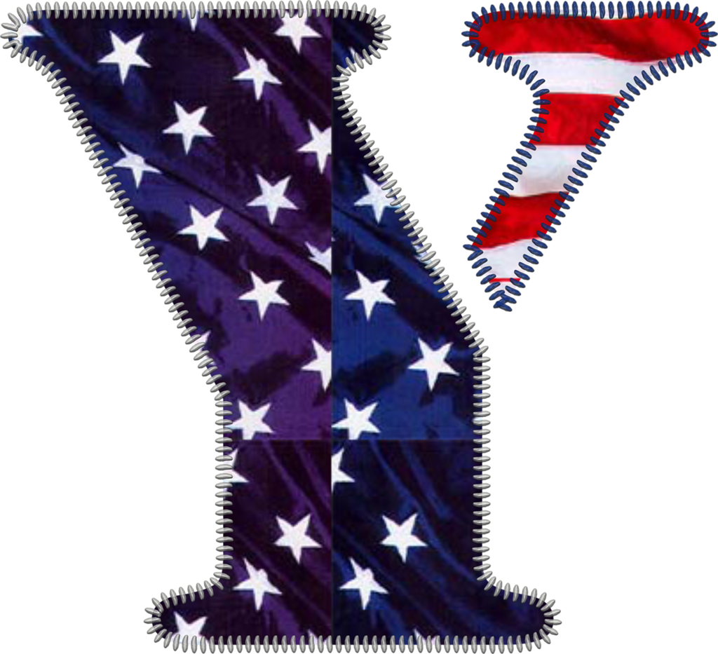 Patriotic Letter Y - Ring Of White Stars (1024x933), Png Download