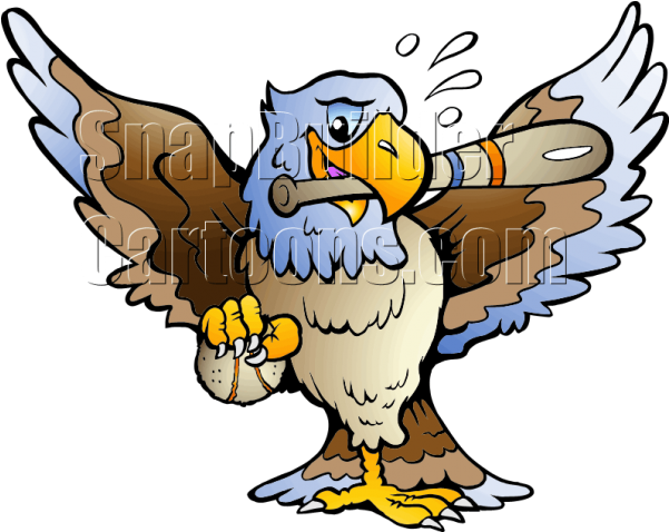 Eagle Holding Baseball Bat - Drawn Eagle (600x600), Png Download