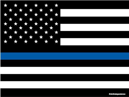 Thin Blue Line American Flag Lawn Sign 24 X 18 Inch - Wabasha (600x600), Png Download