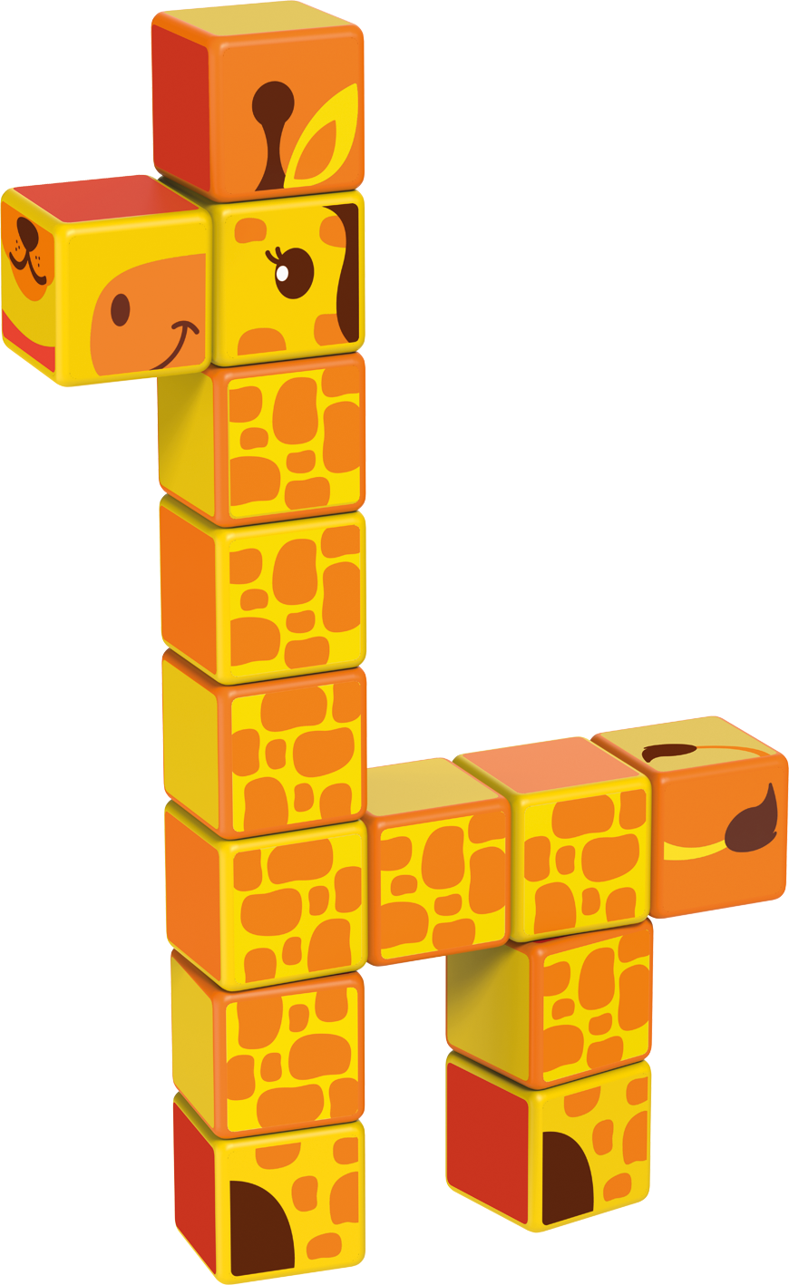 Magicube Geomag Safari Animals Model Giraffe - Magicube Giraffa (870x1417), Png Download