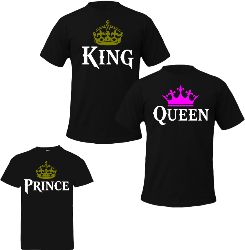 King Queen Prince Tshirts Family Tshirts - King Queen And Princess (900x900), Png Download