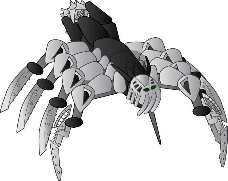 Silver Chute Spider - Cartoon (738x587), Png Download