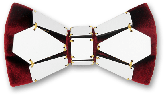 Geometry Bee Type In Gold Line Red White Bow Tie - Belt (595x595), Png Download