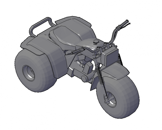 Tri-motorbike 3d Dwg - Motorcycle (645x645), Png Download