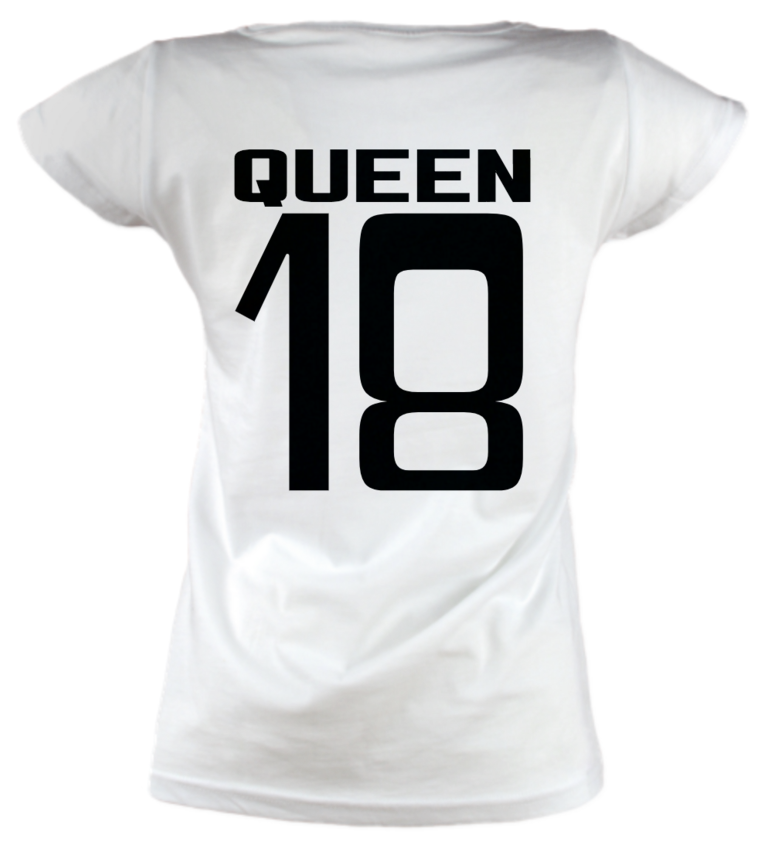King Queen Couple T-shirt For Women - Active Shirt (771x846), Png Download