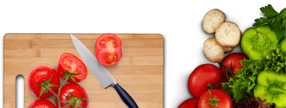 Veggies Png - Fresh Food Chopping Board Png (927x350), Png Download