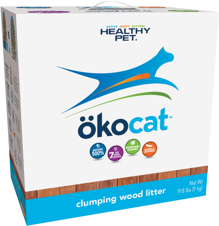 Natural Wood Clumping Cat Litter - Okocat Cat Litter (876x900), Png Download