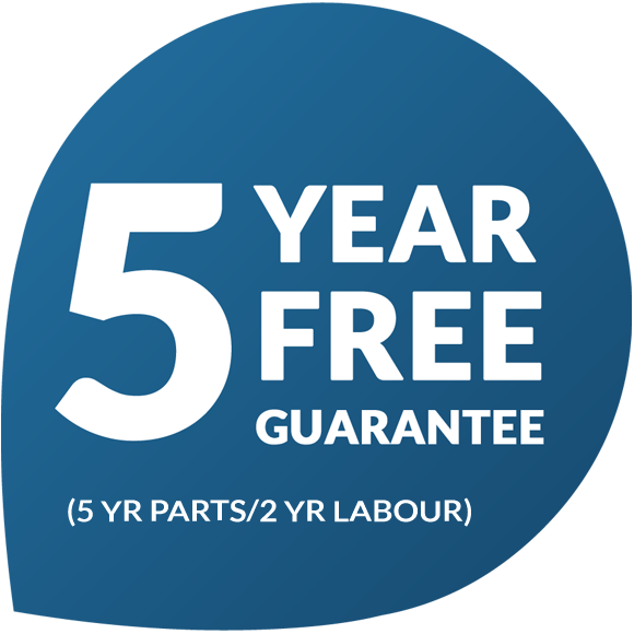 5 Free Years Of Complete Peace Of Mind - 5 Year Guarantee Png (580x580), Png Download