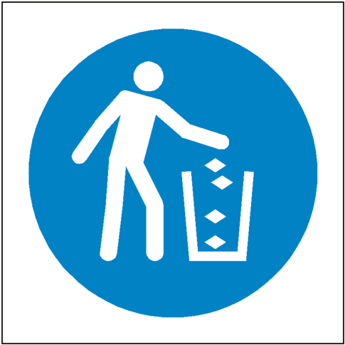 Use Litter Bin Symbol - Iso 7010 M030 (600x600), Png Download