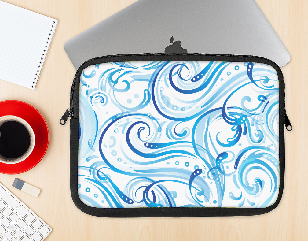 The Wild Blue Swirly Vector Water Pattern Ink-fuzed - Apple Macbook Pro (1008x788), Png Download