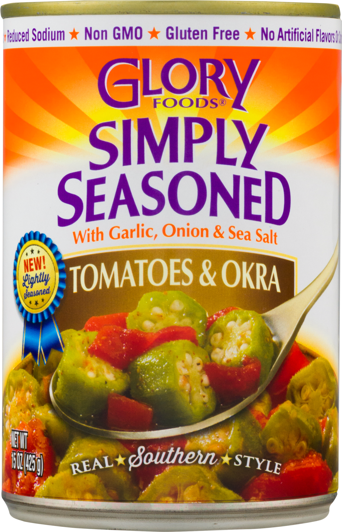 Glory Foods Simply Seasoned Tomatoes & Okra, 15 Oz (1800x1800), Png Download