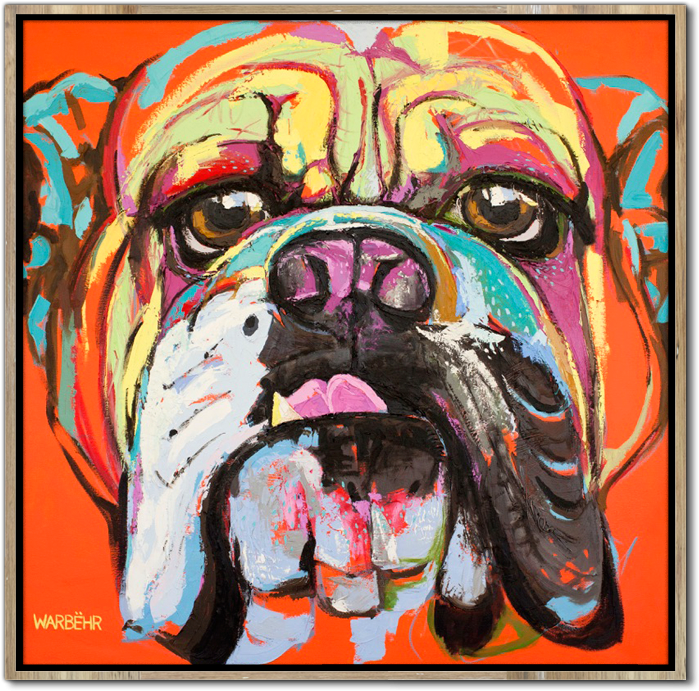 Bulldog Art Print - Olde English Bulldogge (737x737), Png Download