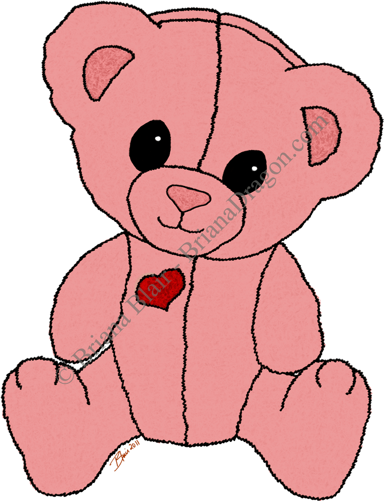 Cute And Happy Pink Teddy Bear By Brianadragon - Teddy Bear (789x1027), Png Download