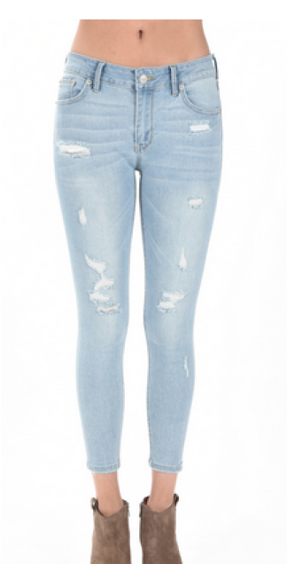 Dreamy Denim Med Rise - High Heels (500x635), Png Download