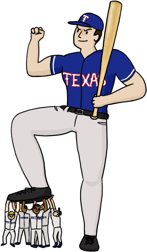 The Slow Power Shift Of Major League Baseball In Texas - Cartoon (600x840), Png Download