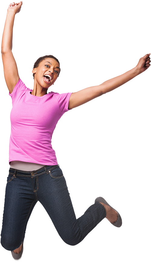 Get The Refund You Deserve - Jumping Woman (600x927), Png Download