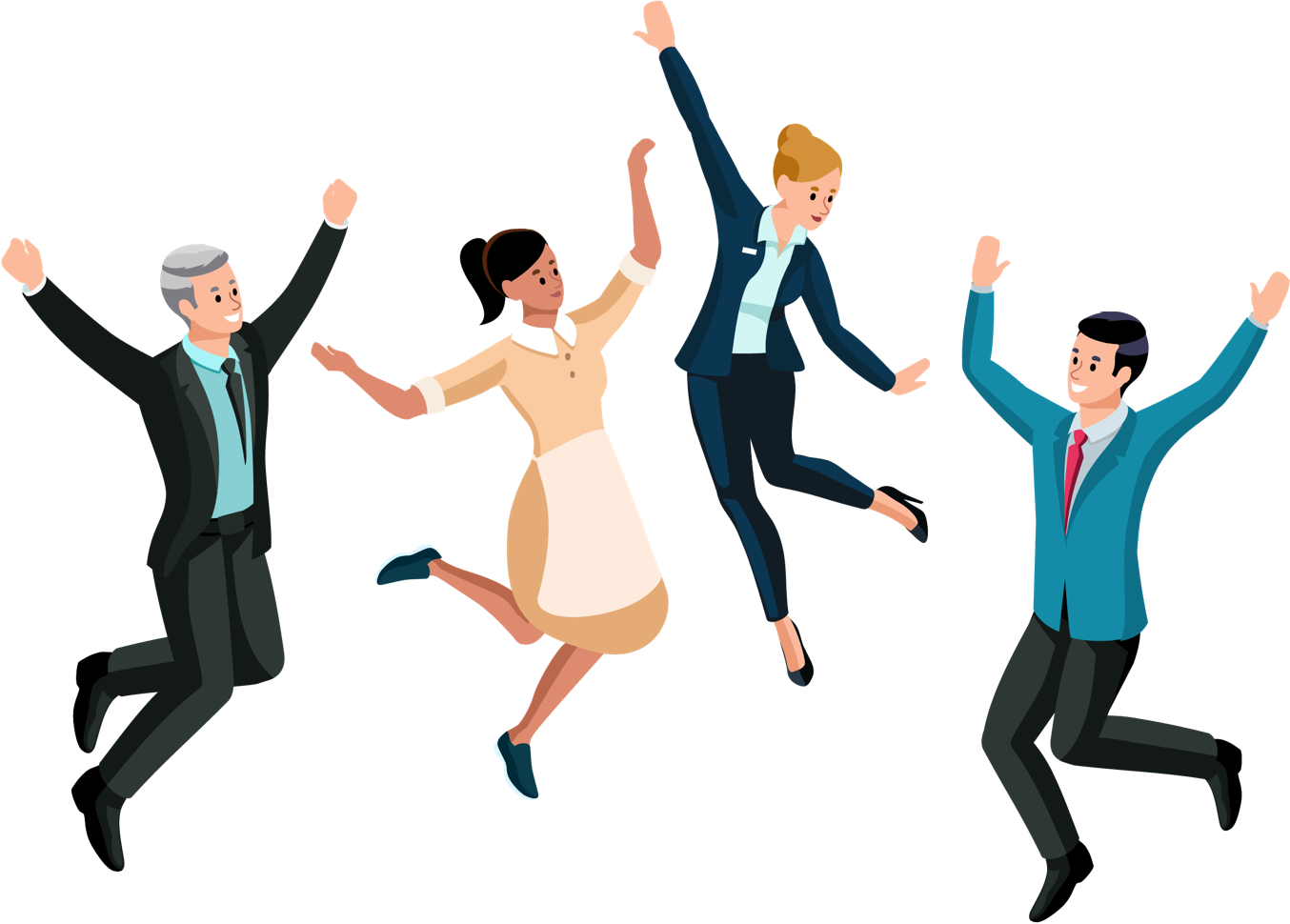 Feature Servicedelivery 3@2x D - Group Jumping (1354x970), Png Download