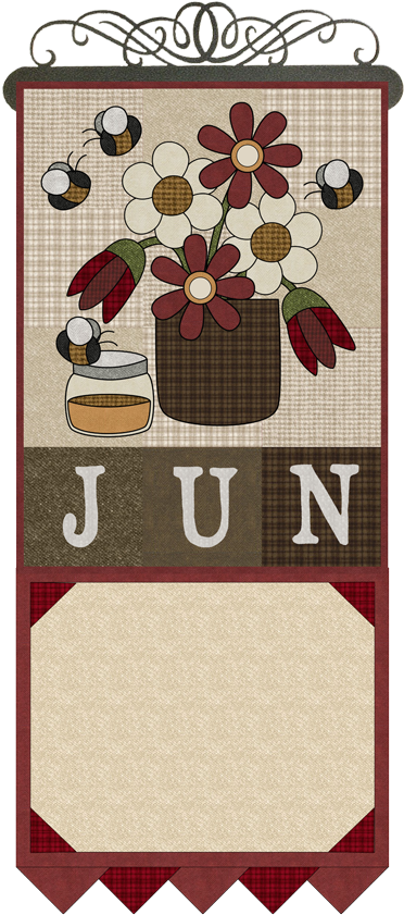 June Honey Bee Little Quilts Squared Pattern Ⓒ - Floral Design (400x895), Png Download
