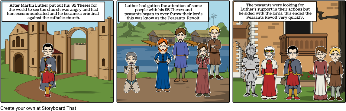 Martin Luther's Life Comic - Cartoon (1164x385), Png Download