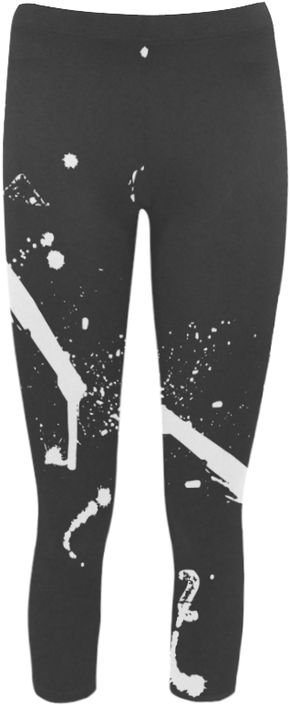 Paint Splatters White Vas2 Capri Legging - Leggings (1000x1000), Png Download