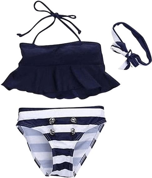 Petite Bello Swimsuit 2t Girls Striped Swimsuit - Strój Kąpielowy Dwuczęściowy Dla Dziewczynki (600x600), Png Download