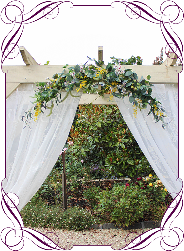 Ida Wedding Arbor / Arch & Table Decoration Flowers - Artificial Flowers Native Australian (608x822), Png Download