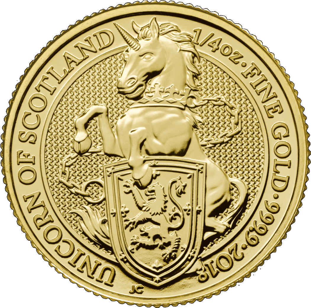 1/4oz Gold Unicorn - Currency Gold Coins (1060x1060), Png Download