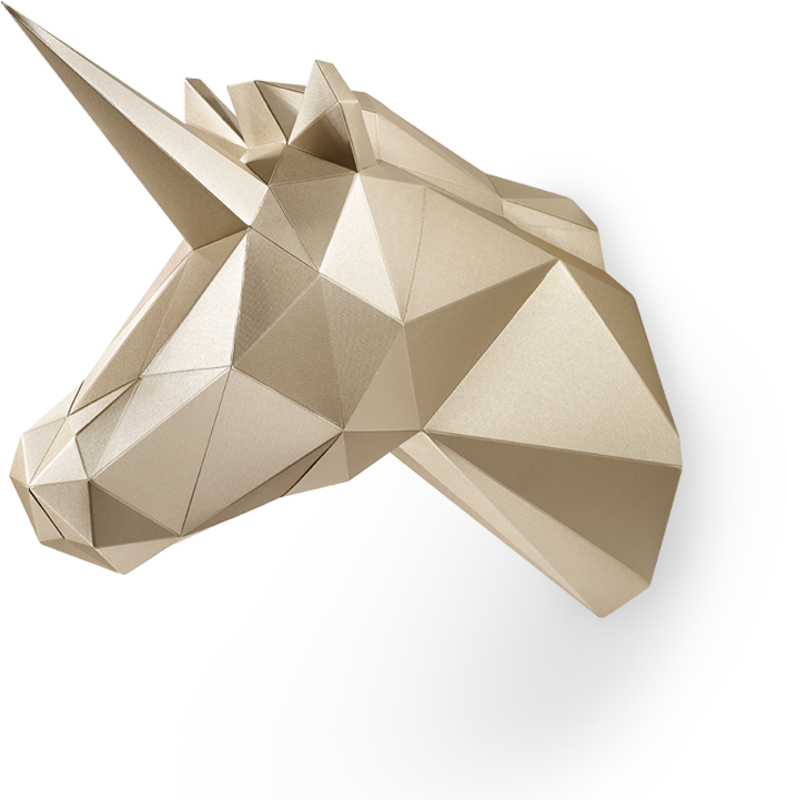 Mystery Gold - Unicorn Polygon (900x900), Png Download